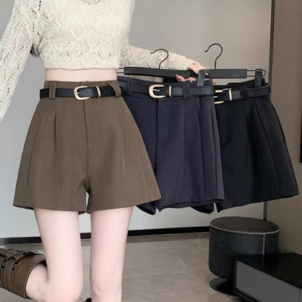 A- shape Shorts Women's 2024 Spring and Autumn New Woolen High Waist Dipped Casual Pants Small Slimming All-match Wide Legs