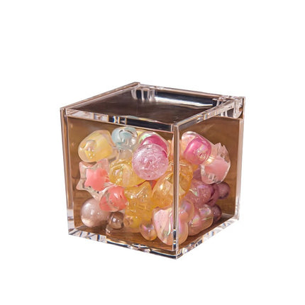 Exquisite Square Flip-Top Transparent Candy Box Food-Grade Wedding Candy Gift Packaging Acrylic Plastic Box