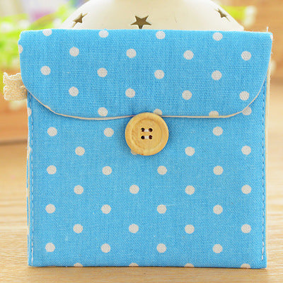 Hot-selling supply wave point cotton and linen sanitary napkin storage bag sanitary cotton bag student girl aunt towel storage bag