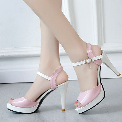 Summer New Products, Waterproof Platform, Thick Heels, High Heels, Bag Heels, Side Hollow Slimming Sandals, Fish Mouth Women's Summer
