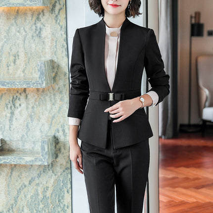 High-end professional suit suit women's spring and autumn temperament goddess fan workplace interview formal wear Manager sales department work clothes