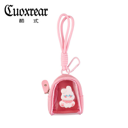 Original Cute Patch Transparent Coin Purse Headset Mini Storage Bag Keychain Going Out Small Schoolbag Pendant
