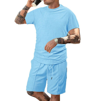 2025 Cross-Border American Muscle Sports Fitness Short-Sleeved Suit Men's Basketball Autumn Running Training Towel Cloth Stripess