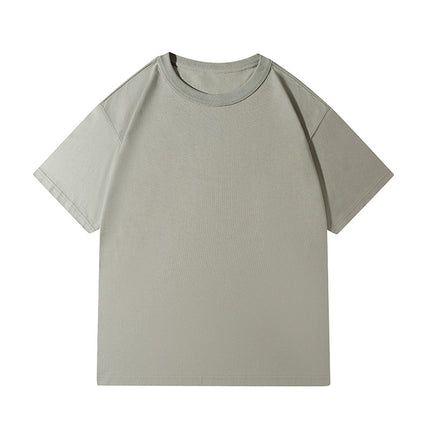 Sanben needle 300g heavy T-shirt cotton drop shoulder European size loose national fashion youth cotton round neck T-shirt custom printing
