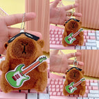 Bead chain style / Dark brown green guitar capibara