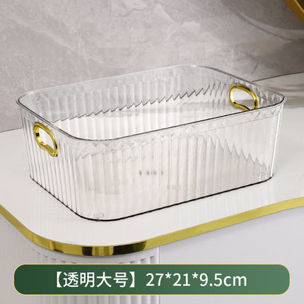 Light Luxury Desktop Storage Box Household Transparent Cosmetic Storage Box Bedroom Storage Box Storage Basket Storage Rack