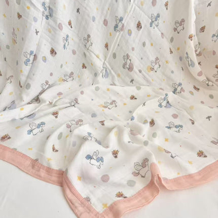 Summer bamboo fiber four-layer gauze blanket children's air conditioning blanket adult student bamboo cotton bed sheet cold feeling blanket kindergarten