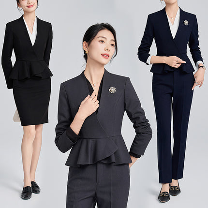 Professional Suit suit Women 2024 Spring and Autumn New Hotel Front Desk Formal Formal Dress Temperament Dress Overalls
