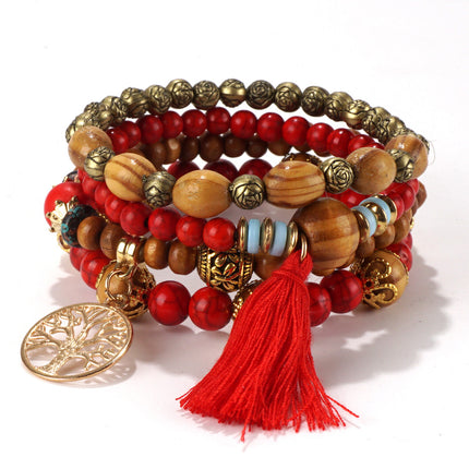 European and American Cross-Border Hot-Selling New Bohemian Bracelets Creative Tassel Multi-Layer Beaded Bracelets Fashion Jewelry