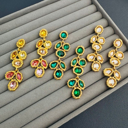 Oscardelarenta Long Style Fashionable Exaggerated Retro Old Warm Color Niche Design Accessible Luxury Earrings for Women
