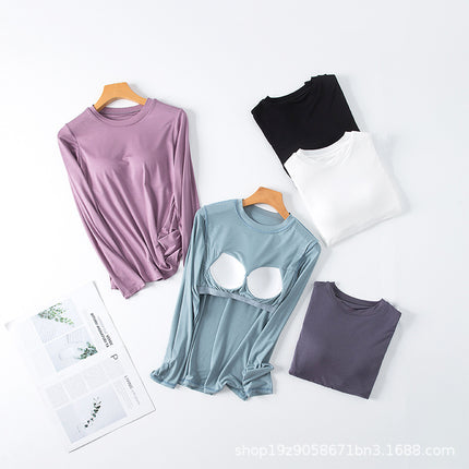 Women's Spring and Autumn All-In-One Solid Color Casual Home Casual Sportswear Round Neck Can Be Worn Outside and Can Be Shipped Wholesale