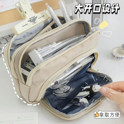 Multi-layer Pencil Case Large Capacity Pencil Case American Junior High School Students Cheap Simple Niche Japanese High-value Ins Premium