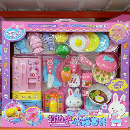 One-word pink rabbit kitchen refrigerator cake dessert shop girl simulation play house toys wholesale mini notebook