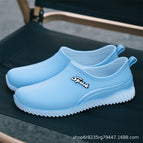 Fashion rain boots [sky blue] no velvet shot one yard / 36