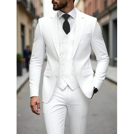 Foreign Trade Cross-Border Youth Slim-Fit Suit Set Men's Suit Three-Piece Set Wedding Dress Groomsmen
