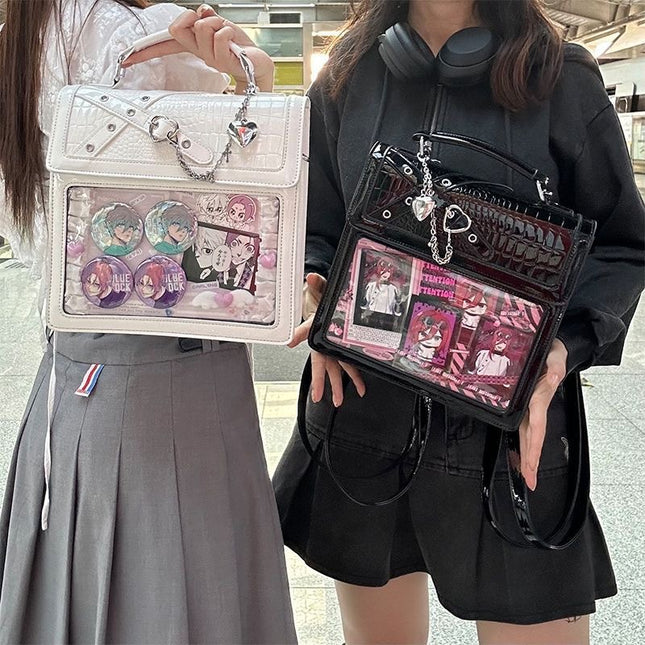 2026 Trendy Original Subculture Gothic Hot Girl Transparent Anime Badge Ita Bag for Women【Spades Party】