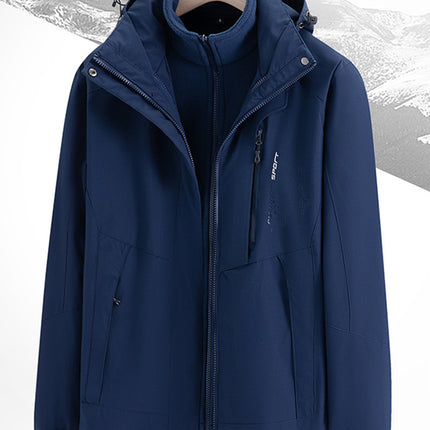 Three-in-One Couple's Detachable Jacket for Traveling in Xizang Mountain Windproof Waterproof Outdoor Mountaineering Suit