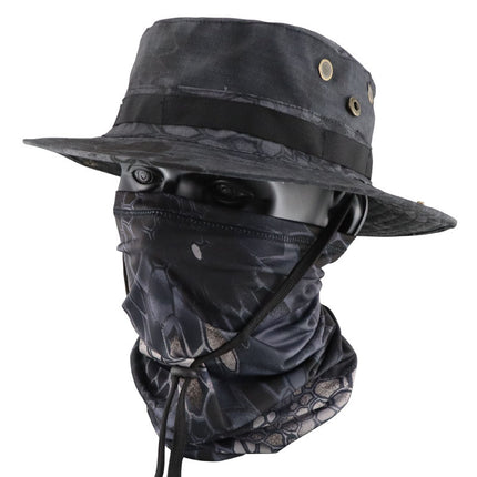 Summer Camouflage Tactical Penny Hat suit Multi-function Magic Hood Fishing Cap Sunscreen Protective Breathable Fisherman Hat
