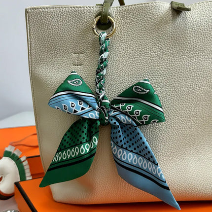 High-grade Handbag Handle Ribbon Bag Handle Handle Accessories Silk Scarf Handbag Tie Bag with Decorative Ribbon Pendant