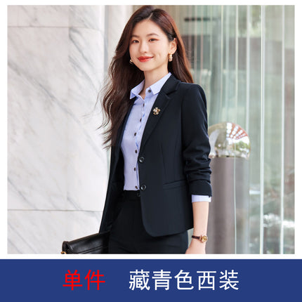 Suit suit women's work clothes professional temperament College student formal wear plus size interview spring and autumn suit front desk work clothes