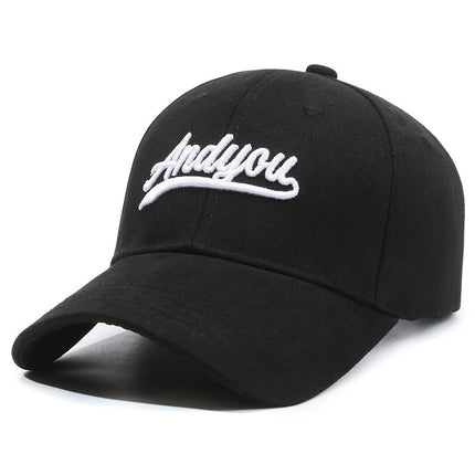 Japanese Style Casual Sanding Letter Embroidered Cap Women's Spring and Autumn Summer New Big Head Wide Brim Casual Baseball Cap