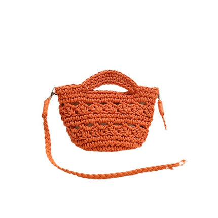 Cute Crossbody Cotton Woven Bag New Mobile Phone Bag Hollow Hand Straw Woven Bag Holiday Beach Bag All-match Women's Bag