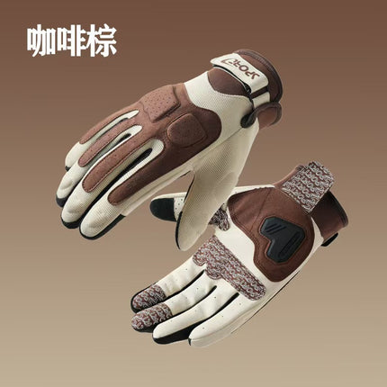 Cycling Gloves for Men and Women, Outdoor Off-Road Motorcycle Riders, Anti-Slip, Shock-Absorbing, Macaron Motorcycle Riding Gloves, Cross-Border