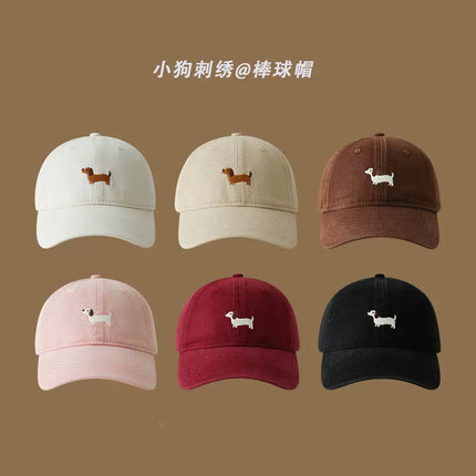 Spring and summer new dachshund embroidered baseball cap high quality all-match simple face duckling tongue hat for men and women wholesale