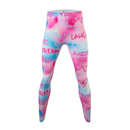 In-Stock Graffiti Men's and Women's Fitness Marathon Moisture-Wicking Compression Clothing Set Ski Sports Quick-Drying Clothing and Pants