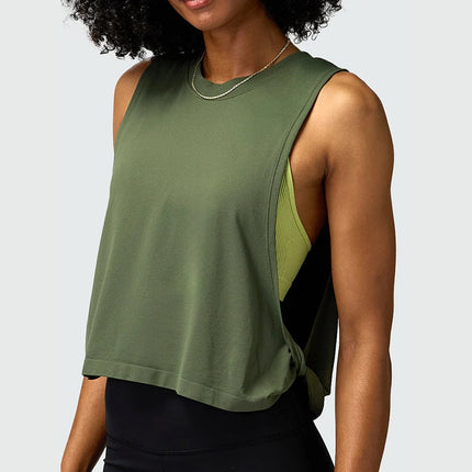 Cross-border yoga vest women's hollow back sports blouse outdoor running fitness leisure Joker top wholesale
