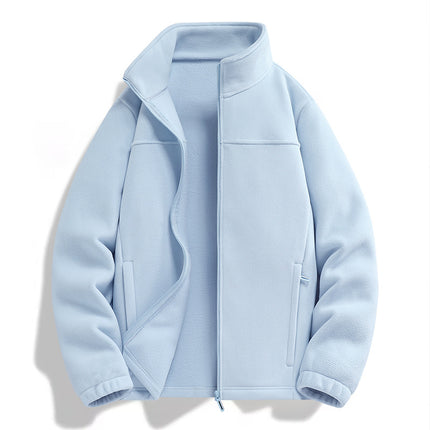 Autumn and Winter New Style Fleece Jackets for Men and Women, Fleece-Lined, Thickeneded, Warm and Breathable Polar Fleece Double-Sided Fleece Jackets for Couples