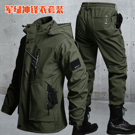 Cross-Border Winter Cold-Proof and Warm Work Clothes, Outdoor Jackets, Waterproof Loose Cycling and Crawling Tactical Suits