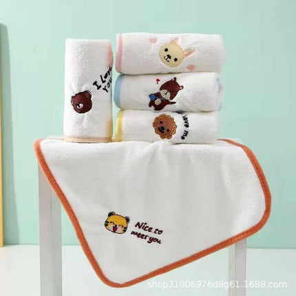 Factory Direct Sale Coral Fleece Towels for Newborns, Thickened, Quick-Drying, Ultra-Soft Small Square Towels for Children, Soft and Gentle on the Skin