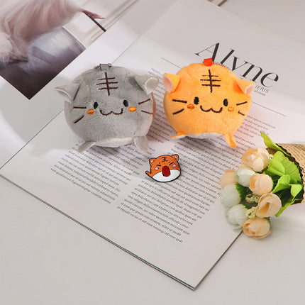 Cartoon plush tiger peripheral brooch couple Japanese clothes bag decoration Tiger Year auspicious metal badge men and women