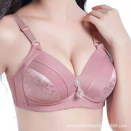 Factory direct supply plus size underwear thin no steel ring underwear comfortable gathered breathable bra middle-aged and elderly mother bra