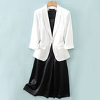 White suit + black dress / S