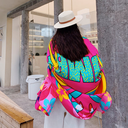 Ethnic Style Scarf, Sun Protection Shawl for Women, Yunnan Qinghai Grassland Travel Wear Silk Scarf, Seaside Beach Towel, Thin Style