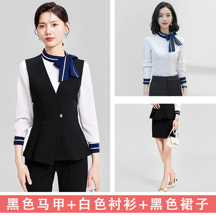 Hotel overalls female spring and autumn high-end professional suit beautician jewelry store club sales manager front desk tooling