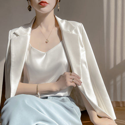 2025 Summer Silk Beauty Back Camisole Women's Acetate Top Sexy Bottoming Shirt Summer Outer Suit