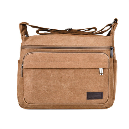 New canvas shoulder messenger bag stall change collection bag kit wear-resistant breathable small bag simple casual bag