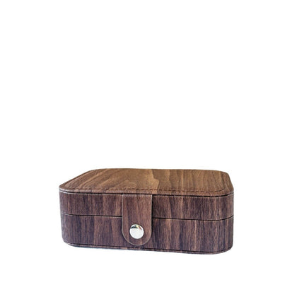 Cross-Border Tree-Patterned Leather Double-Layer Jewelry Storage Box, Necklace Jewelry Storage Bag, Portable Jewelry Box, Earrings, Ear Studs