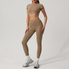 Mocha brown (trousers and short sleeves) / S (recommended 42.50 kg-50.00 kg