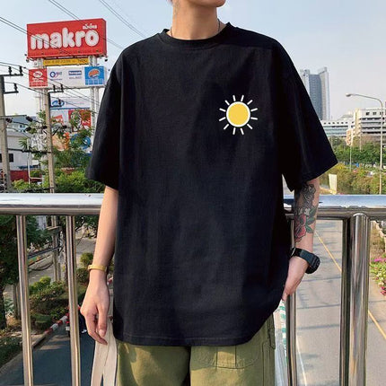 Summer New Short-Sleeve Trendy Loose Versatile Ins Fashion Brand Half-Sleeve T-Shirt Student Casual Short-Sleeve Top