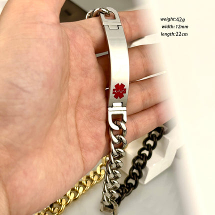 Factory Ready Stock Amazon E-Commerce Jewelry Dripping Black Oil Cross Curved Brand Stainless Steel Bracelet Titanium Steel Hand Jewelry Bracelet