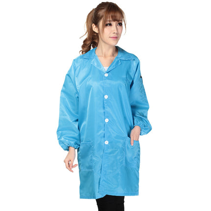 Anti-static clothes coat dust-free women's food electronics factory workshop protective work clothing men's long knee
