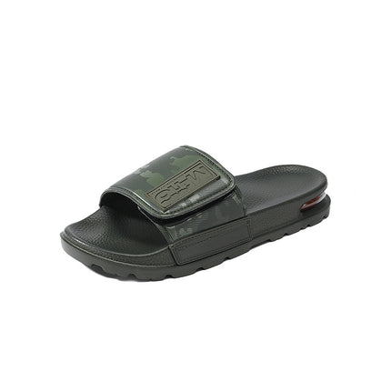 Slippers Men's Summer Fashion Outfit Trendy Air Cushion Slides Soft Sole Outdoor Beach Shoes Velcro Vietnamese Slippers