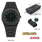 Black case, black dial, white ring, white numerals