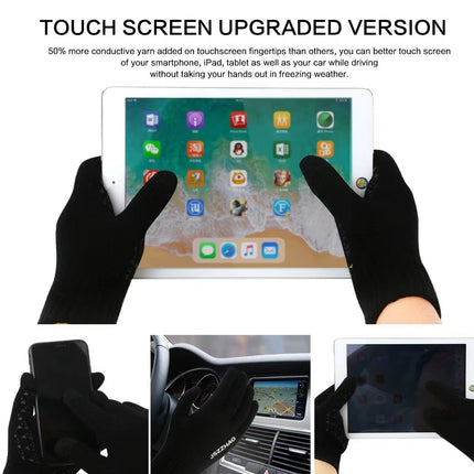 Knitted warm winter thickened brushed non-slip wool plush outdoor riding touch screen wear-resistant breathable windproof gloves