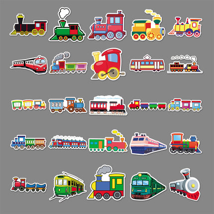 50 cartoon small train creative stickers skateboard luggage stickers laptop car motorcycle decoration