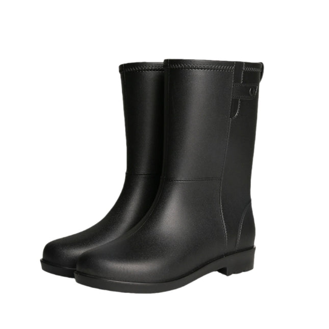 Cross-Border Fashion Korean Style Rain Boots for Women Mid-Calf Women's Water Shoes Women's Adult Rain Boots Non-Slip Half-Tube Water Boots Women's Rubber Shoes